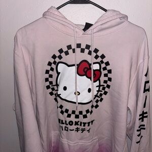 Hello Kitty Pink Hoodie with Black Checkered Design